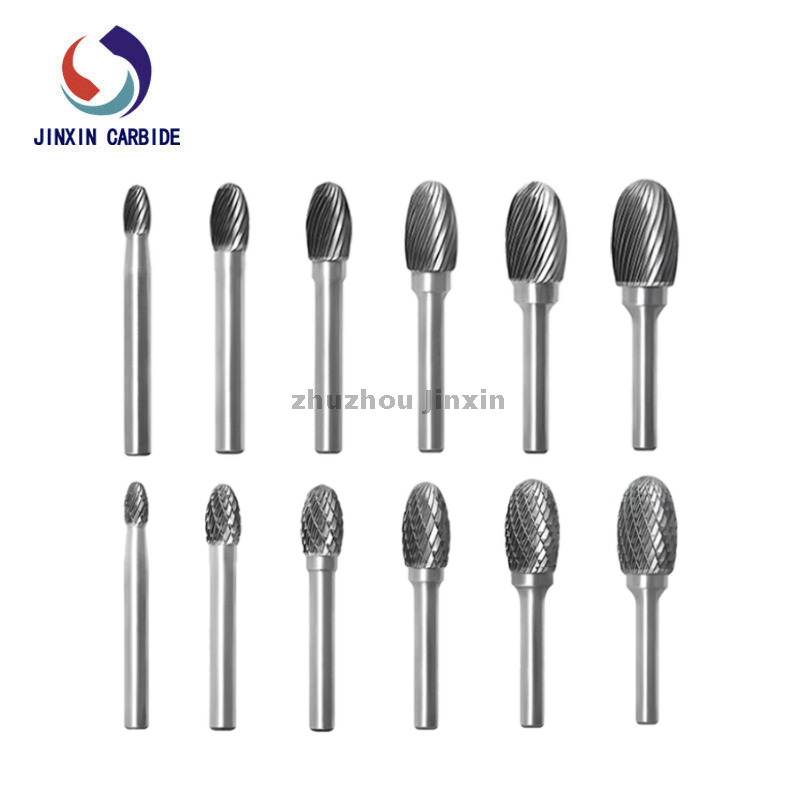 Tipo e forma oval de tungstênio carboneto rotativo Burrs Arquivo