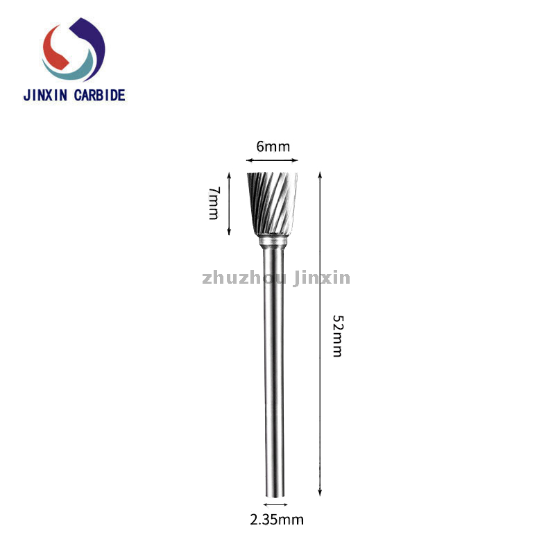 Rebarbas rotativas de carboneto de tungstênio de cone invertido tipo N 