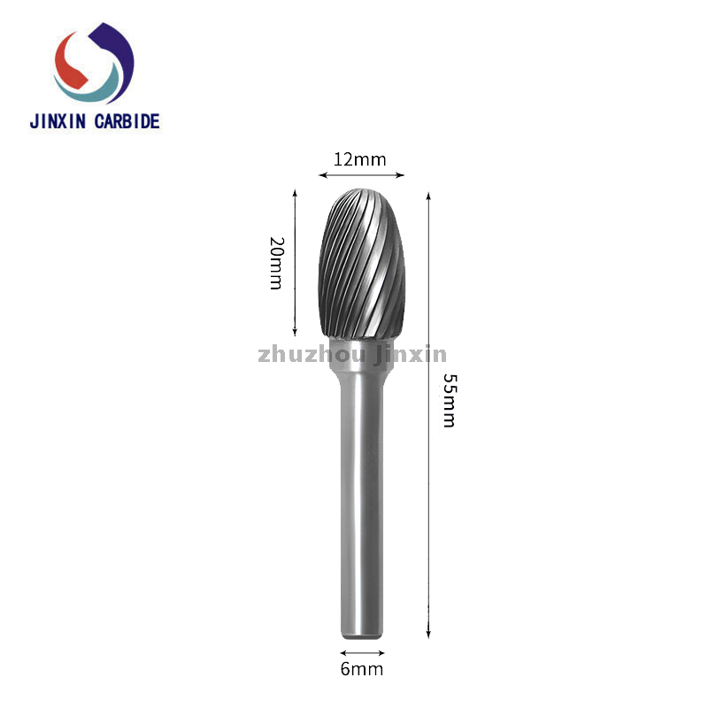 Lima rotativa de carboneto de tungstênio tipo E formato oval