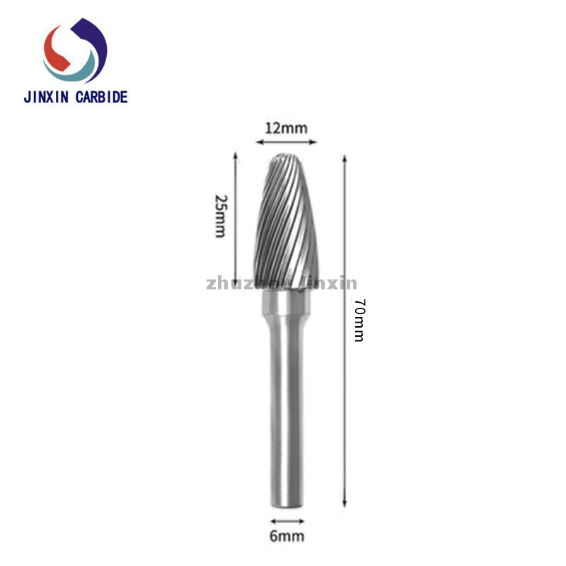 Formato de árvore tipo F com rebarbas rotativas de carboneto de tungstênio na extremidade do raio 