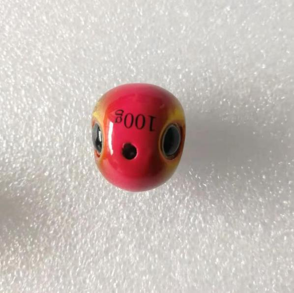 45g -200g chumbada de pesca de cabeça de pássaro de tungstênio pintada